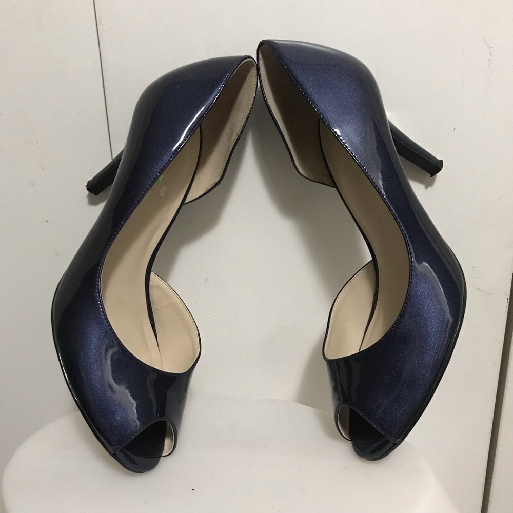 Kelly & Katie Blue Patent Open Toe Shoes Size 8 - Picture 1 of 8